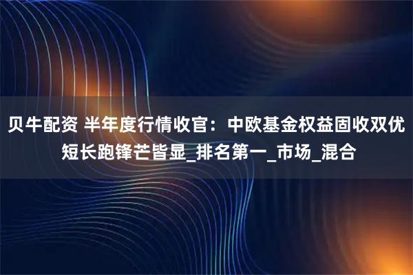 贝牛配资 半年度行情收官：中欧基金权益固收双优 短长跑锋芒皆显_排名第一_市场_混合