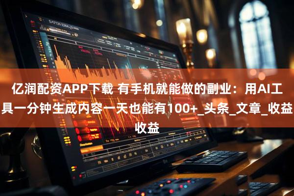 亿润配资APP下载 有手机就能做的副业:用AI工具一分钟生成内容一天也能有100+_头条_文章_收益